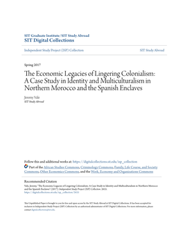 The Economic Legacies of Lingering Colonialism: a Case Study in Identity and Multiculturalism in Northern Morocco and the Spanish Enclaves