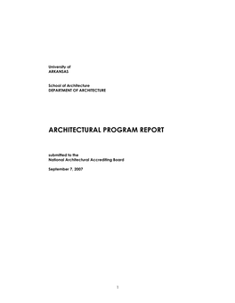 Architecture Program Report
