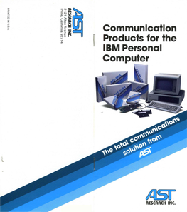 Communication Products for the IBM Personal Computer