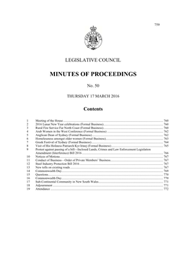 Minutes of Proceedings