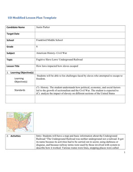 UD Modified Lesson Plan Template