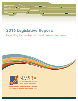 2016 Legislative Report: Laboratory Partnership with Small Business Tax Credit