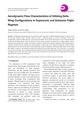 Aerodynamic Flow Characteristics of Utilizing Delta Wing Configurations in Supersonic and Subsonic Flight Regimes