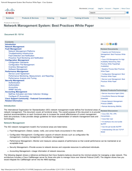 Best Practices White Paper - Cisco Systems