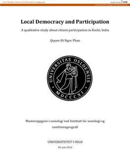 Local Democracy and Participation