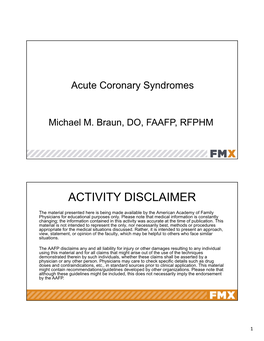 Acute Coronary Syndromes