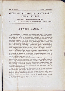 Giornale Storico E Letterario Della Liguria Goffredo