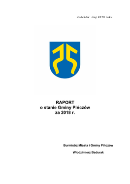 RAPORT O Stanie Gminy Pińczów Za 2018 R