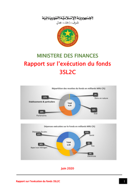 MINISTERE DES FINANCES Rapport Sur L’Exécution Du Fonds 3SL2C