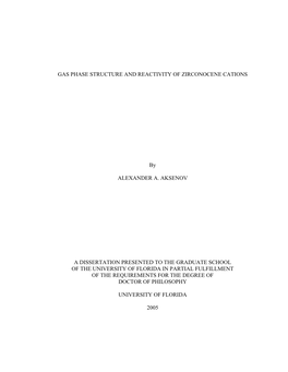 Gas Phase Structure and Reactivity of Zirconocene Cations