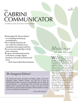 CABRINI COMMUNICATOR a Newsletter by and for the St