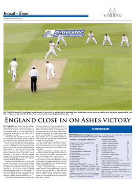 England Close in on Ashes Victory