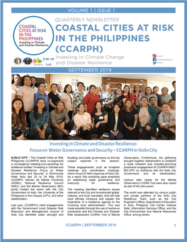 Investing in Climate and Disaster Resilience: Focus on Water Governance and Security – CCARPH in Iloilo City
