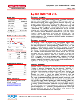 Lycos Internet Ltd