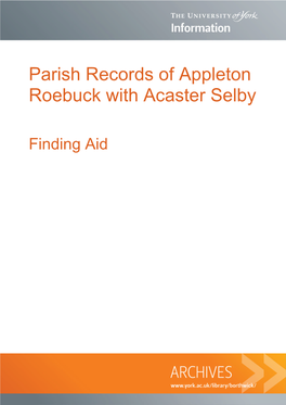 Parish Records of Appleton Roebuck with Acaster Selby
