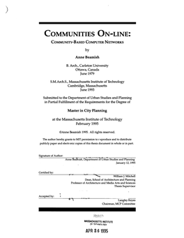 Communities On-Line: Community-Based Computer Networks