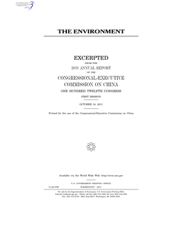 The Environment Excerpted Congressional-Executive