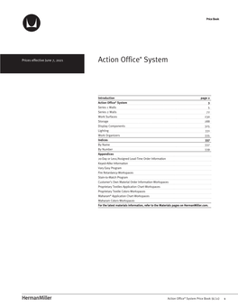 Price Book: Action Office System