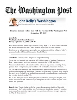 John Kelly's Washington: On-Line Chat with Jeff Rubin