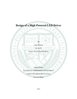 Design of a High Powered LED Driver