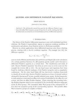 Quivers and Difference Painlevé Equations