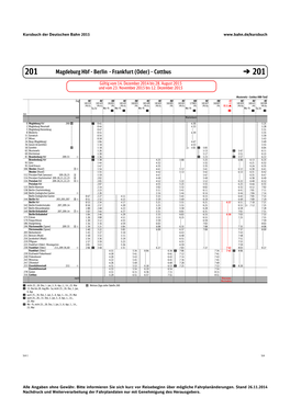 Magdeburg Hbf - Berlin - Frankfurt (Oder) - Cottbus � 201