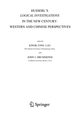 Husserl's Logical Investigations in the New Century: Western and Chinese