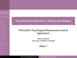 Psychometric Barriers: Response Biases Bias