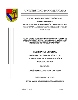 Tesis Profesional Que Para Obtener El Título De: Licenciatura En Administración Y Mercadotecnia