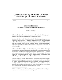 Open for Business: Illinois Courts and Party Politics