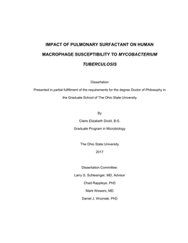 Impact of Pulmonary Surfactant on Human