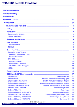 TRACE32 As GDB Front-End