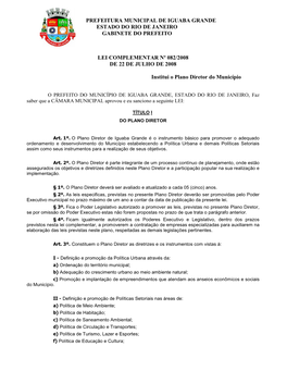 Prefeitura Municipal De Iguaba Grande Estado Do Rio De Janeiro Gabinete Do Prefeito