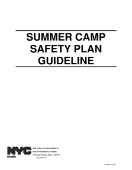 Summer Camp Safety Plan Guideline