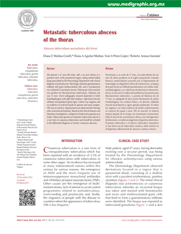 Metastatic Tuberculous Abscess of the Thorax