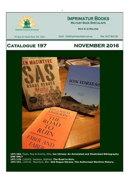 Catalogue 197 NOVEMBER 2016