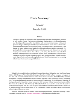 Ethnic Autonomy*