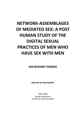 A Post Human Study of the Digital Sexual Practices of Men Who Have Sex with Men
