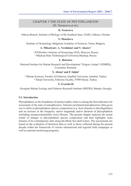 CHAPTER 5 the STATE of PHYTOPLANKTON (D. Nesterova Et Al.) D