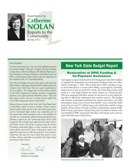 Catherine NOLAN Reports to the Community Spring 2012