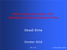 AMD's High-End Family 15H (Bulldozer-Based) Processor Lines