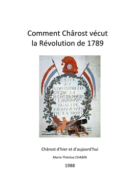 Comment Chârost Vécut La Révolution De 1789