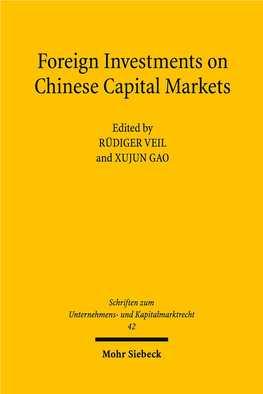 Foreign Investments on Chinese Capital Markets