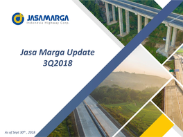 Jasa Marga Update 3Q2018