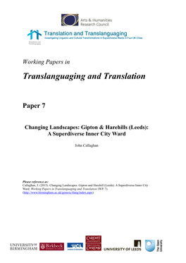 Working Papers in Translanguaging and Translation