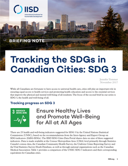 Tracking the Sdgs in Canadian Cities: SDG 3