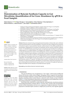 Quantification of but Gene Abundance by Qpcr in Fecal Samples