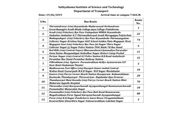 Sathyabama Institute of Science and Technology Department of Transport Date:-19/06/2019 Arrival Time at Campus 7:40A.M