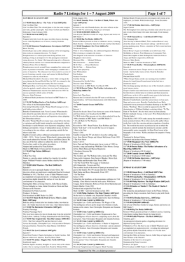 7 August 2009 Page 1 of 7 SATURDAY 01 AUGUST 2009 from August 1981