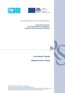 Migration Law in Turkey- CARIM-AS 2007/01